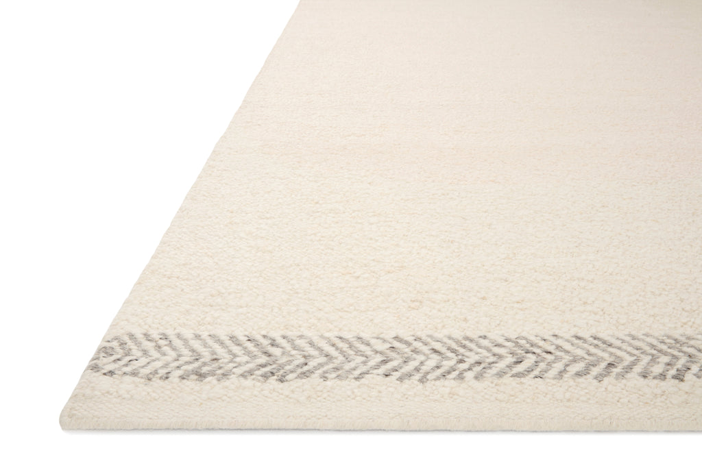 Loloi Reyla Ivory / Silver 2'-0" x 3'-0" Accent Rug Ivory Accent Hand-Woven Wool/Cotton