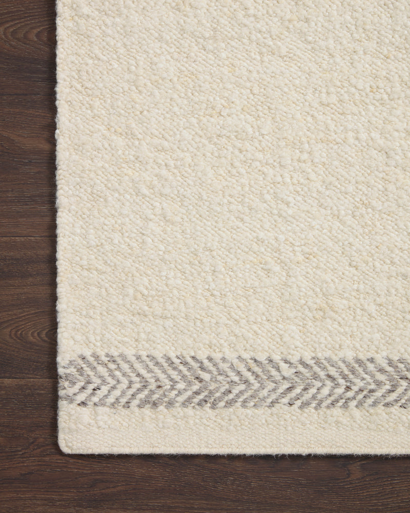 Loloi Reyla Ivory / Silver 2'-0" x 3'-0" Accent Rug Ivory Accent Hand-Woven Wool/Cotton