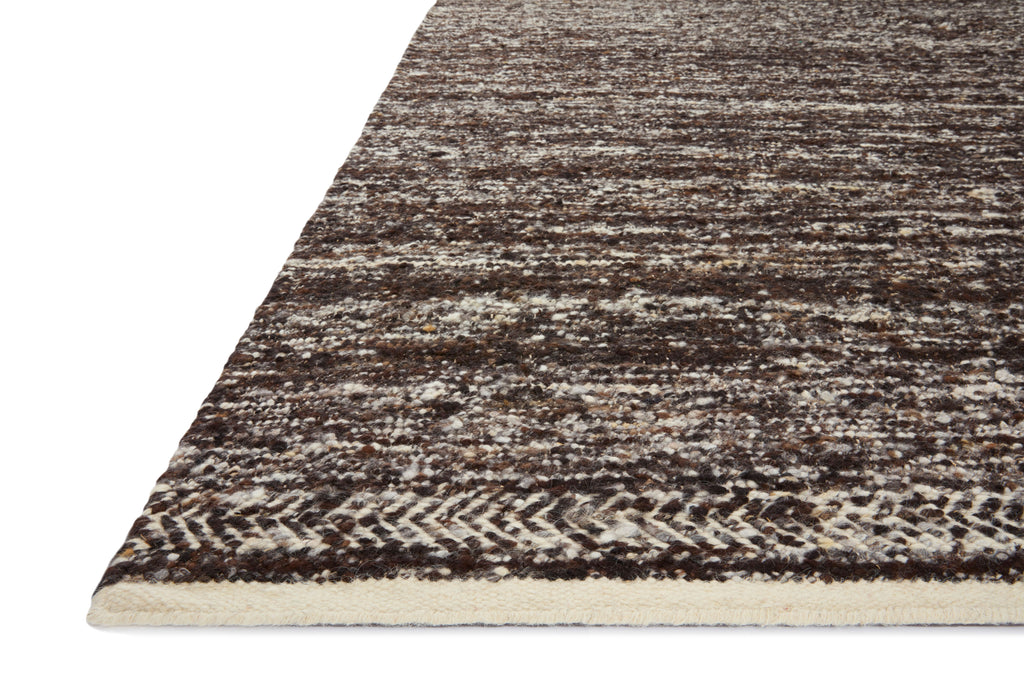 Loloi Reyla Mocha / Ivory 2'-0" x 3'-0" Accent Rug Brown Accent Hand-Woven Wool/Cotton