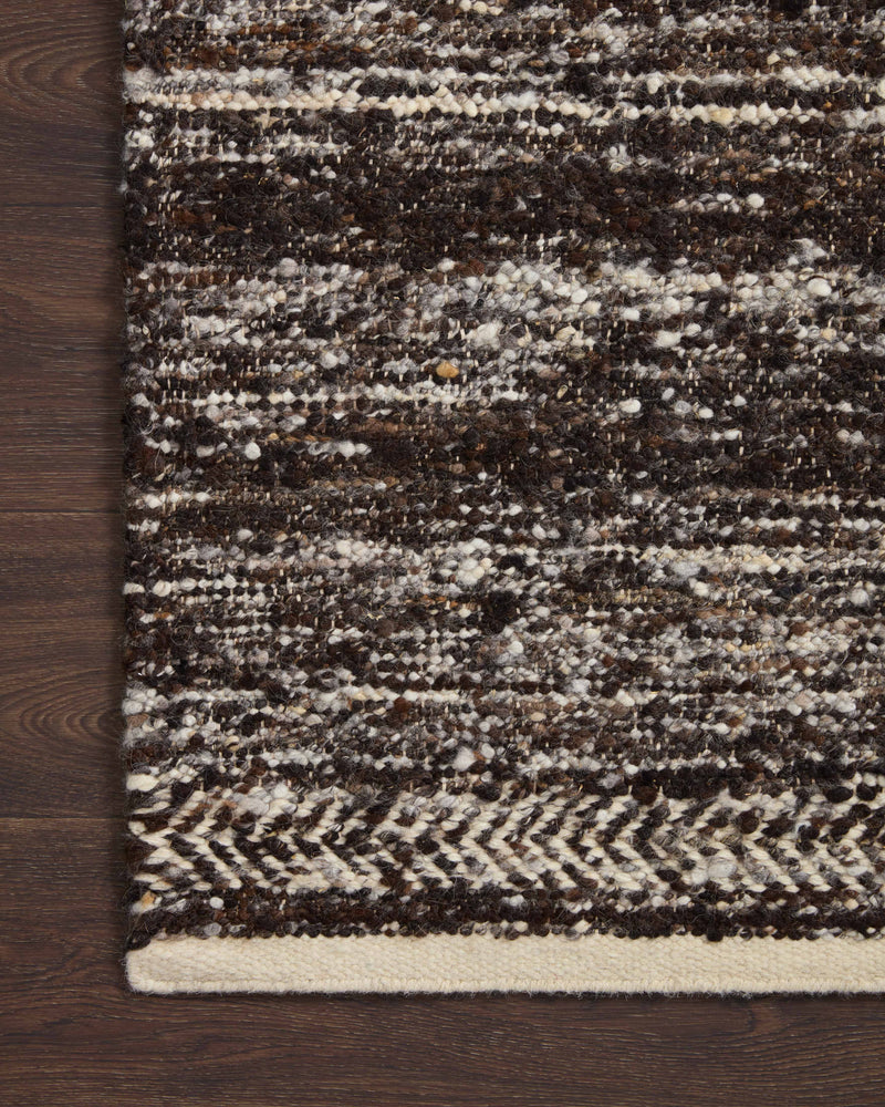 Loloi Reyla Mocha / Ivory 2'-0" x 3'-0" Accent Rug Brown Accent Hand-Woven Wool/Cotton