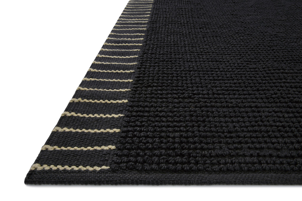 Magnolia Home by Joanna Gaines x Loloi Sadie Rug in Black Black Accent Hand-Woven Polyester