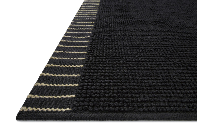 Magnolia Home by Joanna Gaines x Loloi Sadie Rug in Black Black Accent Hand-Woven Polyester
