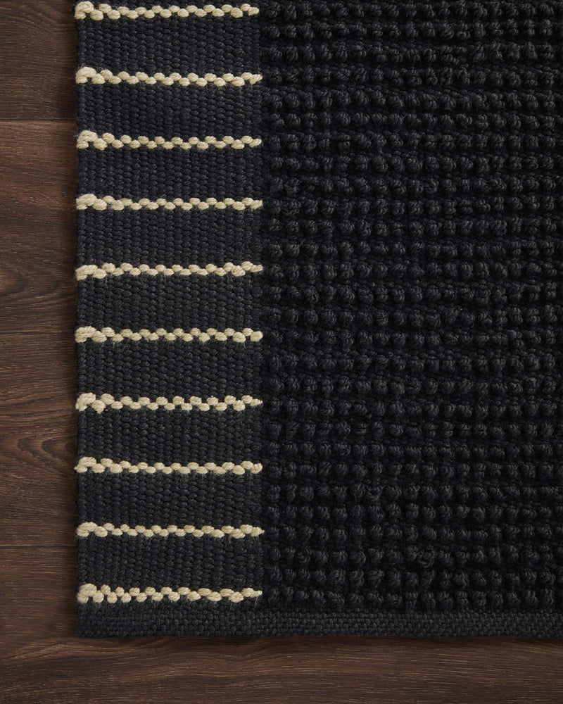 Magnolia Home by Joanna Gaines x Loloi Sadie Rug in Black Black Accent Hand-Woven Polyester