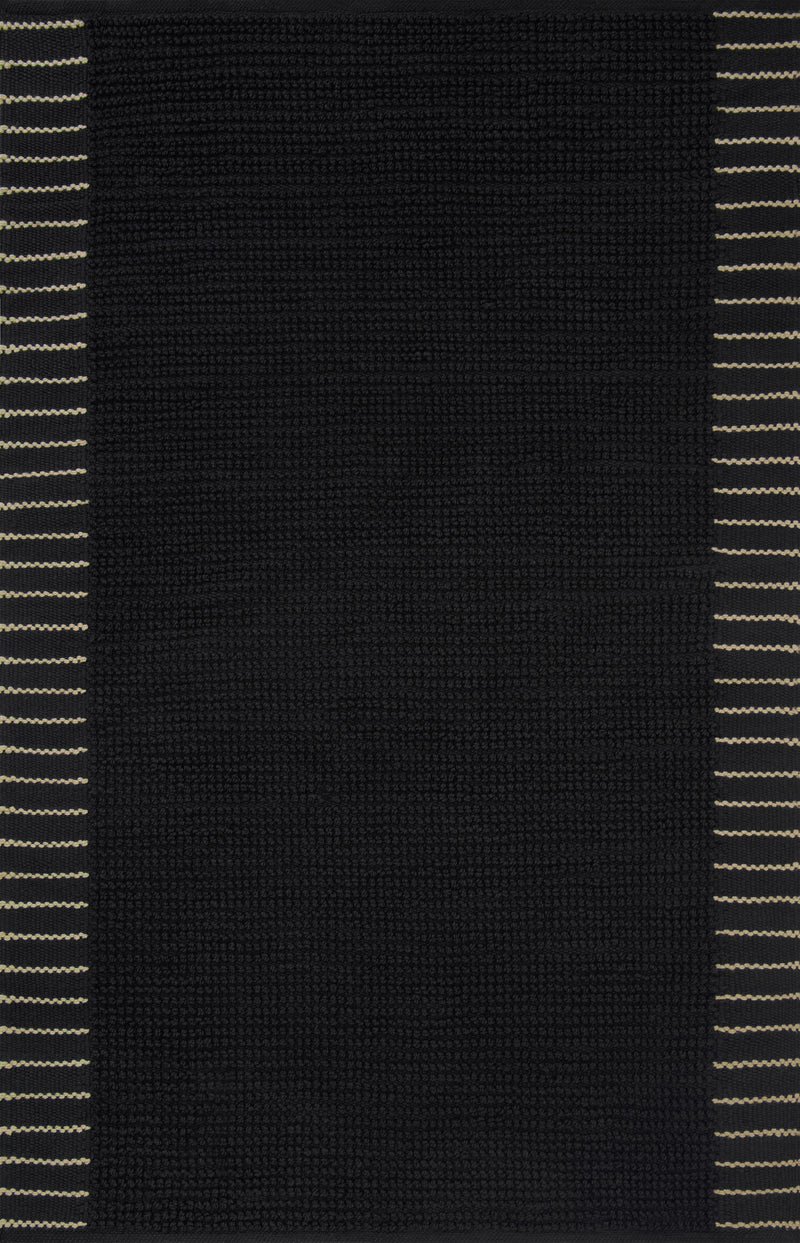 Magnolia Home by Joanna Gaines x Loloi Sadie Rug in Black Black Accent Hand-Woven Polyester