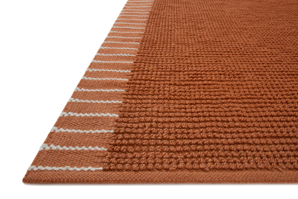 Magnolia Home by Joanna Gaines x Loloi Sadie Rug in Terracotta Orange Accent Hand-Woven Polyester