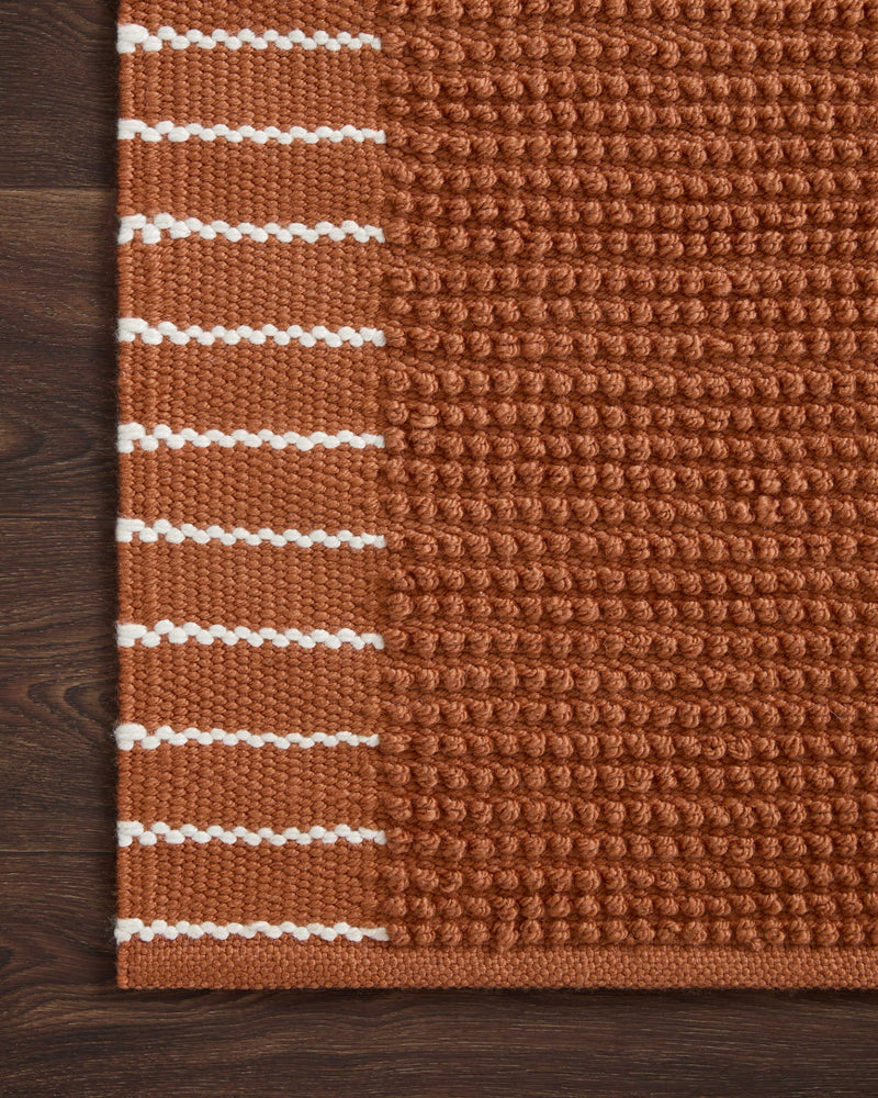 Magnolia Home by Joanna Gaines x Loloi Sadie Rug in Terracotta Orange Accent Hand-Woven Polyester
