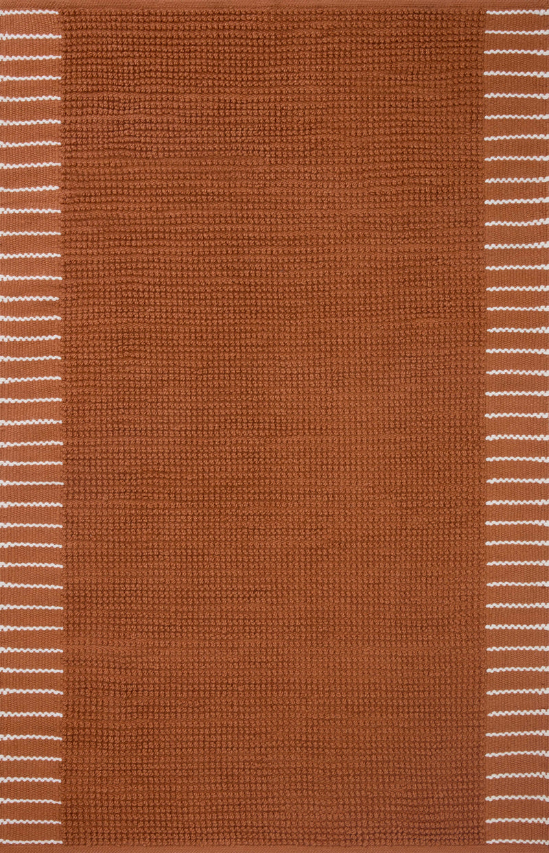 Magnolia Home by Joanna Gaines x Loloi Sadie Rug in Terracotta Orange Accent Hand-Woven Polyester