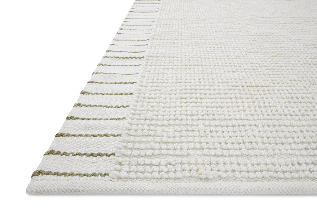 Magnolia Home by Joanna Gaines x Loloi Sadie Rug in White Ivory Accent Hand-Woven Polyester