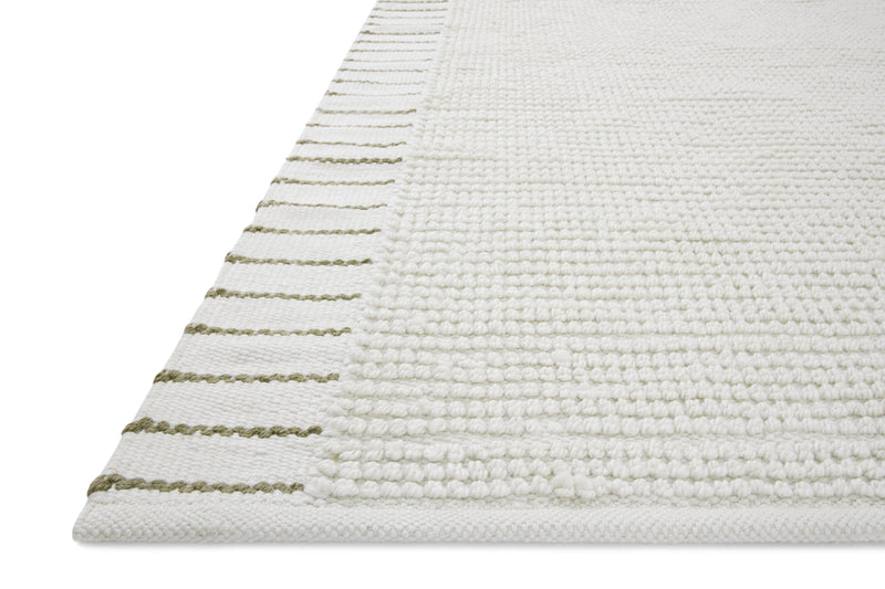 Magnolia Home by Joanna Gaines x Loloi Sadie Rug in White Ivory Accent Hand-Woven Polyester