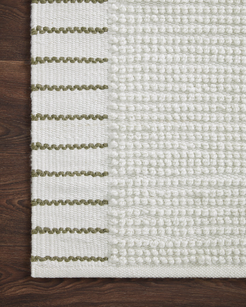 Magnolia Home by Joanna Gaines x Loloi Sadie Rug in White Ivory Accent Hand-Woven Polyester