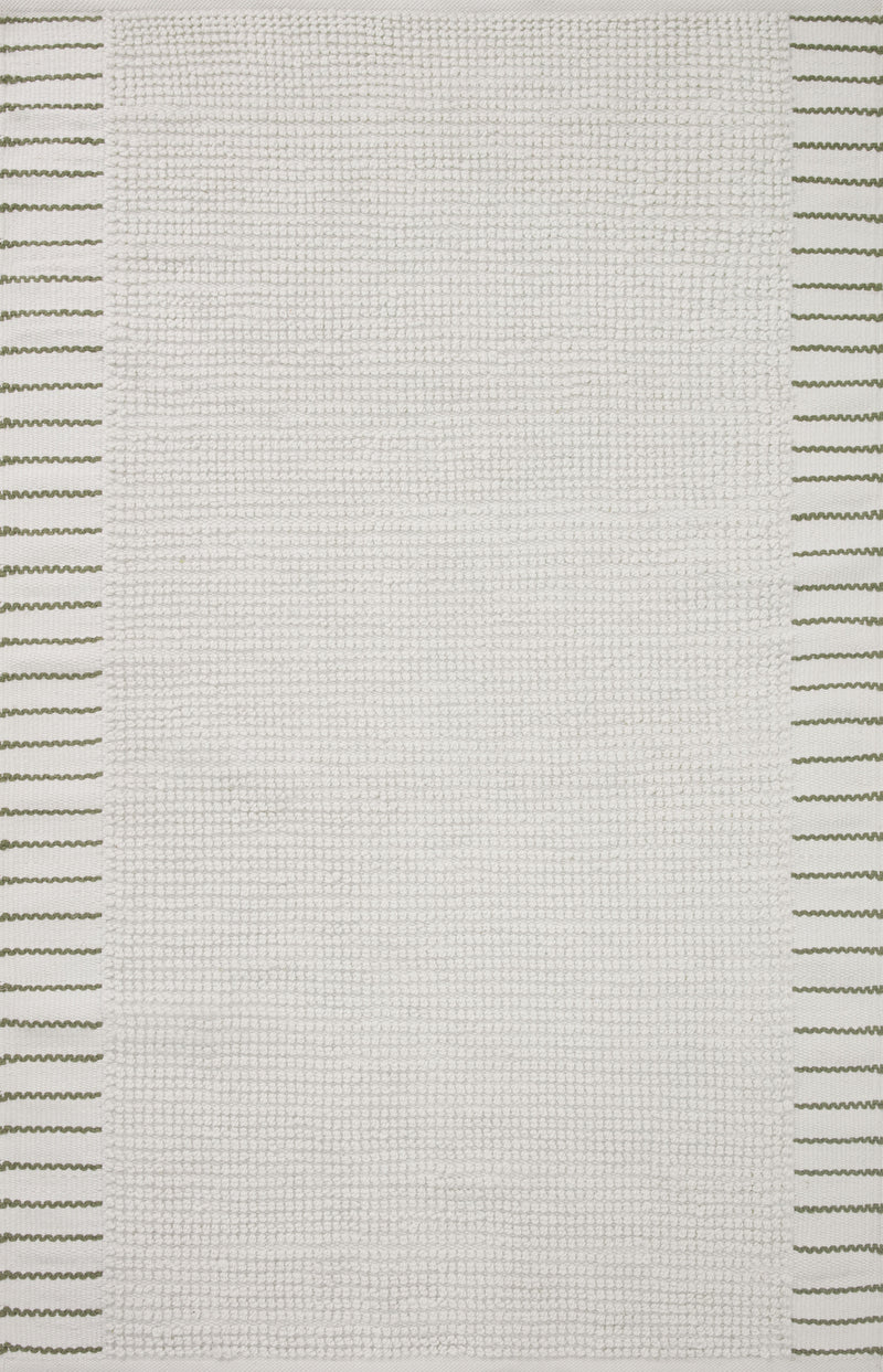 Magnolia Home by Joanna Gaines x Loloi Sadie Rug in White Ivory Accent Hand-Woven Polyester