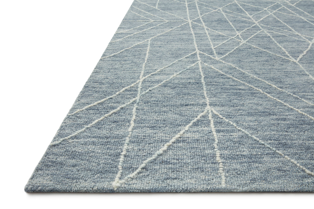 Magnolia Home by Joanna Gaines x Loloi Sarah Rug in Denim Blue Accent Hand-Tufted Wool