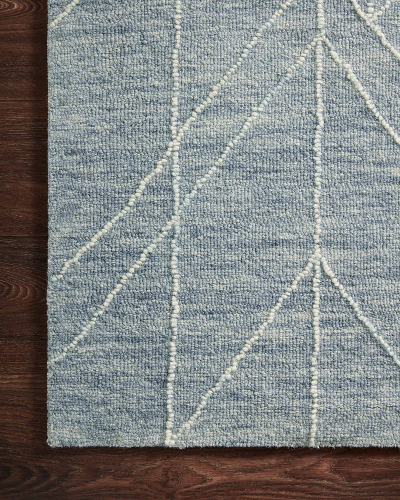 Magnolia Home by Joanna Gaines x Loloi Sarah Rug in Denim Blue Accent Hand-Tufted Wool