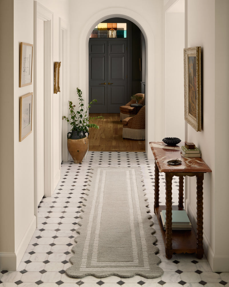 Chris Loves Julia x Loloi Scottie Fog / Ivory 2'-0" x 5'-0" Accent Rug Beige Accent Hand-Tufted Wool