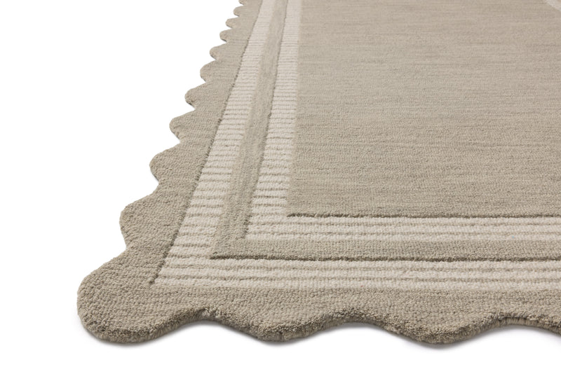 Chris Loves Julia x Loloi Scottie Fog / Ivory 2'-0" x 5'-0" Accent Rug Beige Accent Hand-Tufted Wool