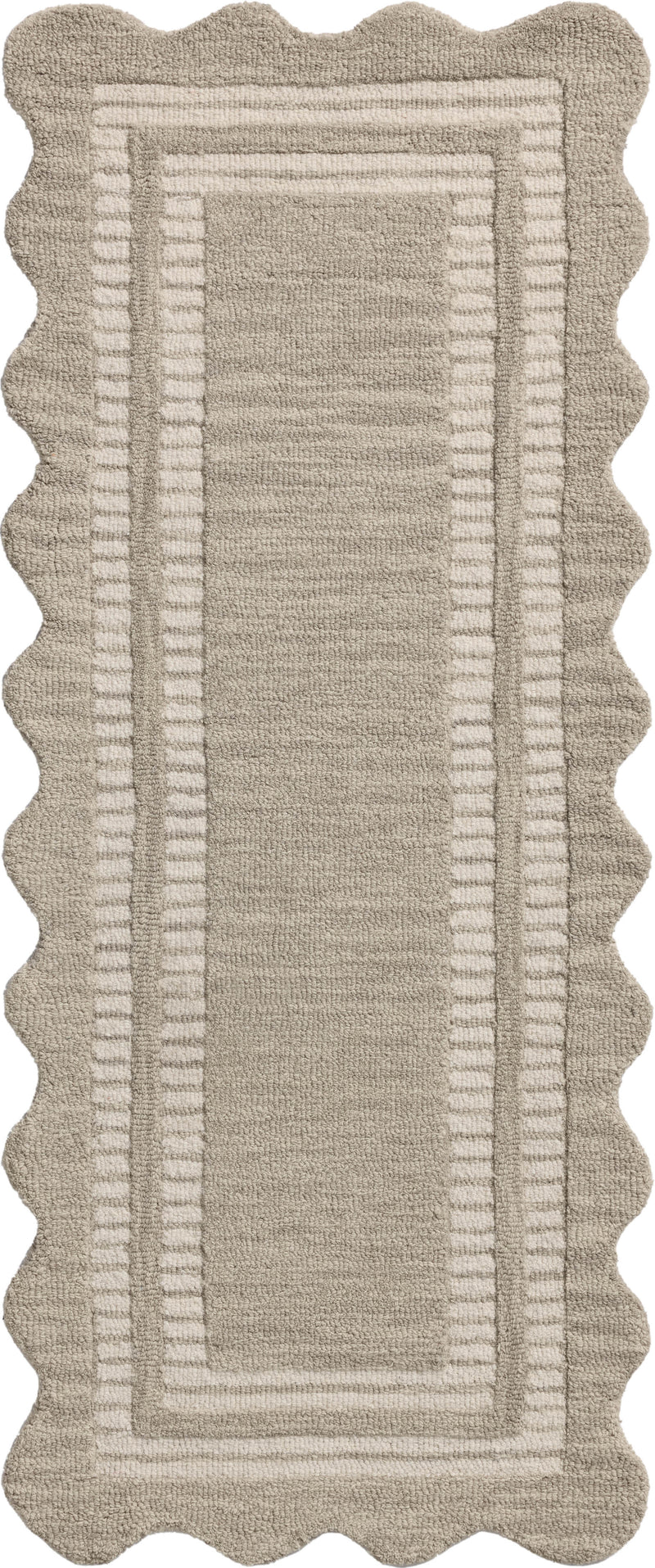 Chris Loves Julia x Loloi Scottie Fog / Ivory 2'-0" x 5'-0" Accent Rug Beige Accent Hand-Tufted Wool