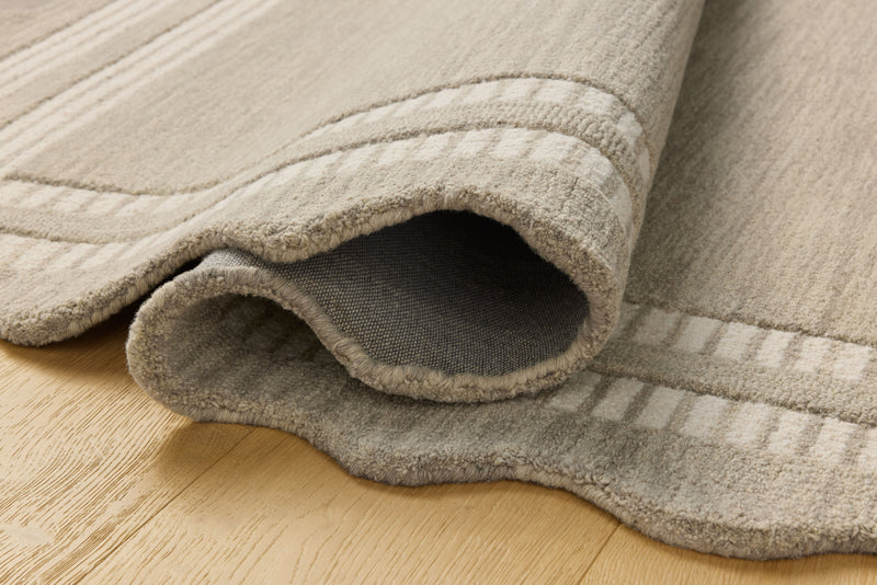Chris Loves Julia x Loloi Scottie Fog / Ivory 2'-0" x 5'-0" Accent Rug Beige Accent Hand-Tufted Wool