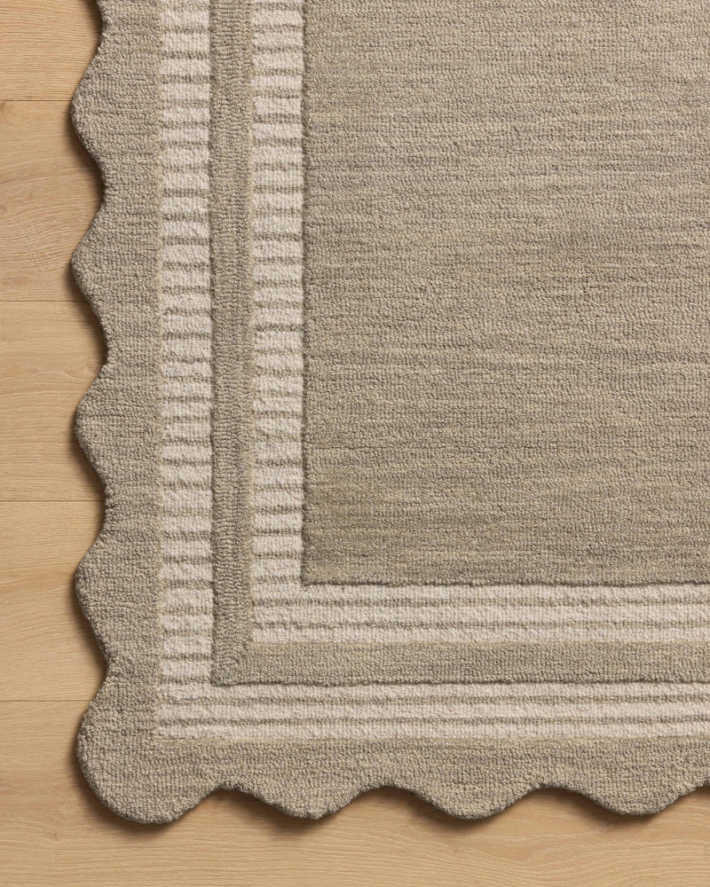 Chris Loves Julia x Loloi Scottie Fog / Ivory 2'-0" x 5'-0" Accent Rug Beige Accent Hand-Tufted Wool
