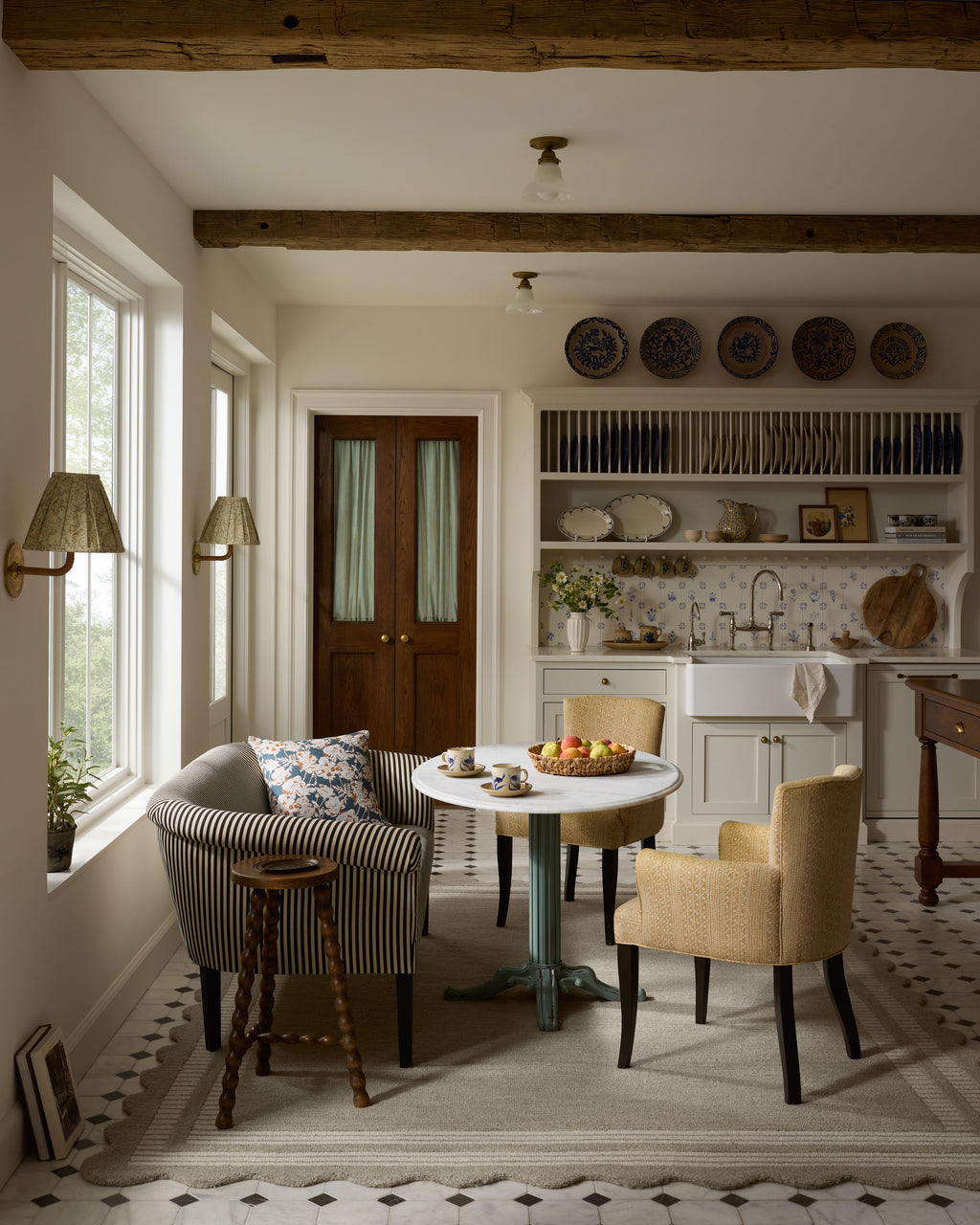 Chris Loves Julia x Loloi Scottie Fog / Ivory 2'-0" x 5'-0" Accent Rug Beige Accent Hand-Tufted Wool