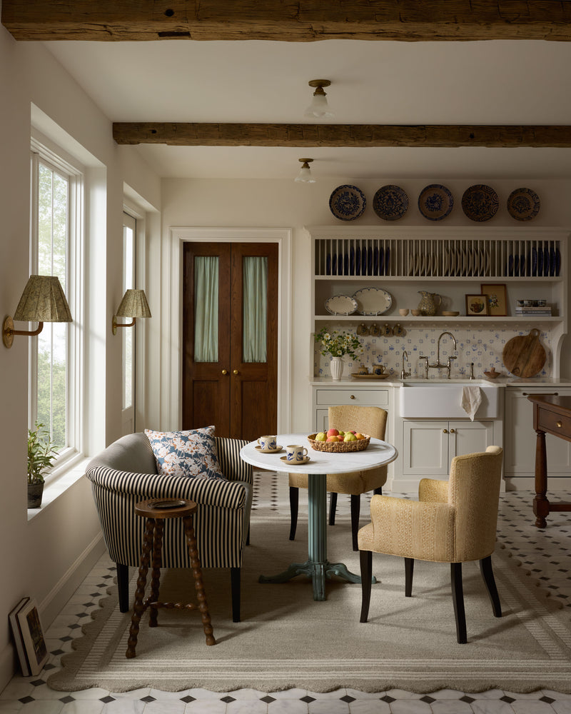 Chris Loves Julia x Loloi Scottie Fog / Ivory 2'-0" x 5'-0" Accent Rug Beige Accent Hand-Tufted Wool