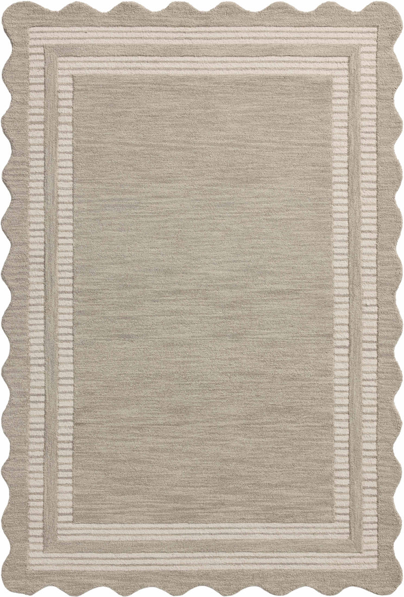 Chris Loves Julia x Loloi Scottie Fog / Ivory 2'-0" x 5'-0" Accent Rug Beige Accent Hand-Tufted Wool
