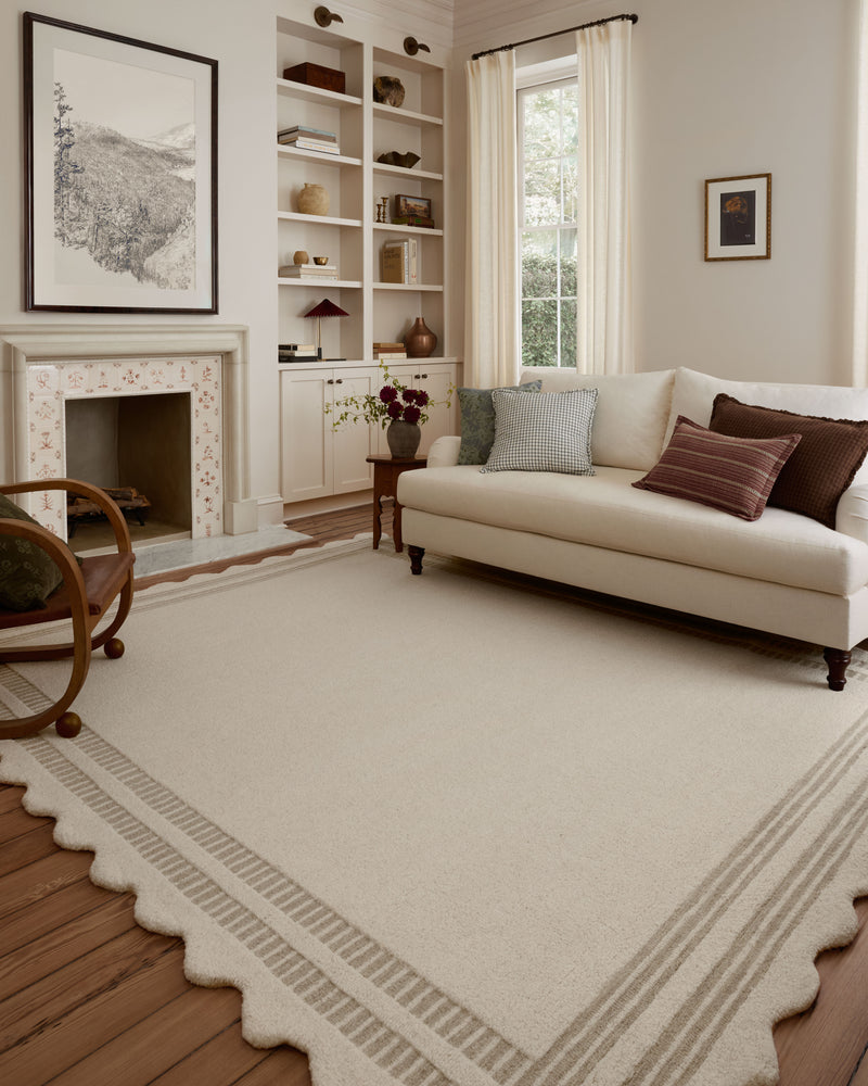 Chris Loves Julia x Loloi Scottie Ivory / Grey 2'-0" x 5'-0" Accent Rug Ivory Accent Hand-Tufted Wool