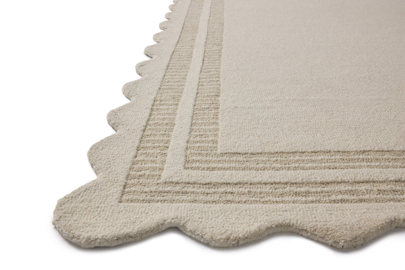 Chris Loves Julia x Loloi Scottie Ivory / Grey 2'-0" x 5'-0" Accent Rug Ivory Accent Hand-Tufted Wool