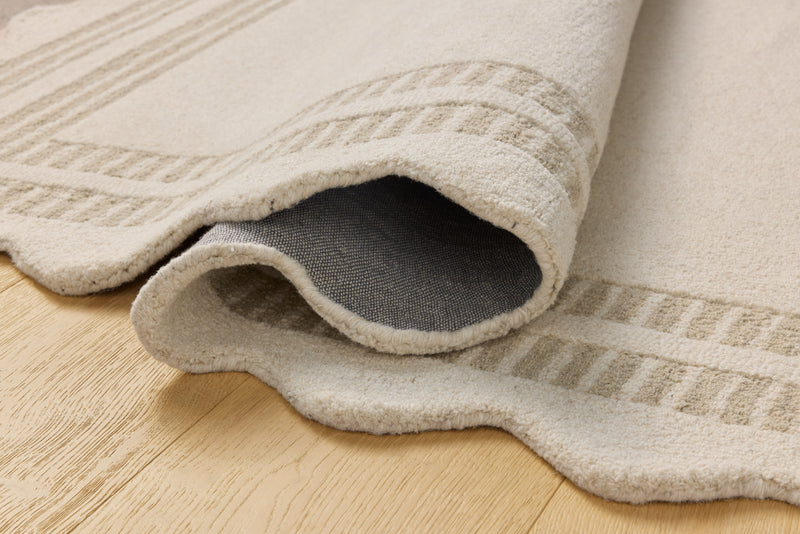 Chris Loves Julia x Loloi Scottie Ivory / Grey 2'-0" x 5'-0" Accent Rug Ivory Accent Hand-Tufted Wool