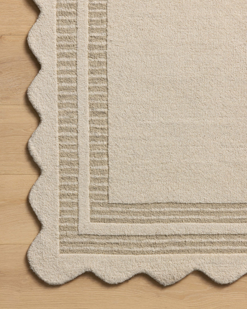 Chris Loves Julia x Loloi Scottie Ivory / Grey 2'-0" x 5'-0" Accent Rug Ivory Accent Hand-Tufted Wool