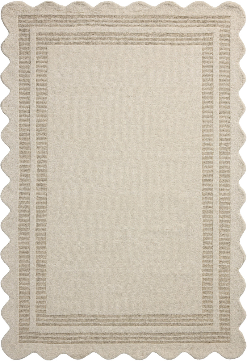 Chris Loves Julia x Loloi Scottie Ivory / Grey 2'-0" x 5'-0" Accent Rug Ivory Accent Hand-Tufted Wool