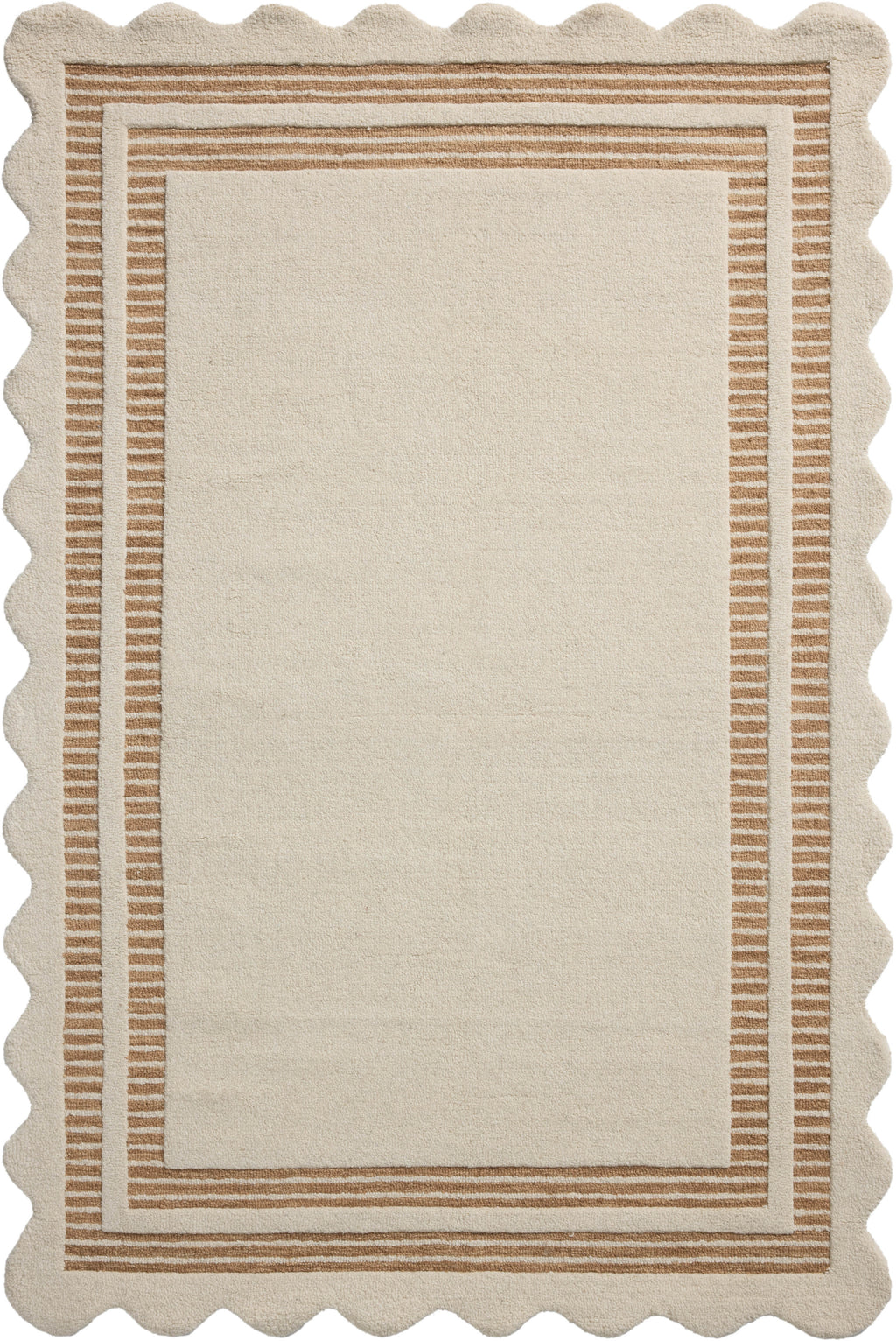 Chris Loves Julia x Loloi Scottie Ivory / Rust 2'-0" x 5'-0" Accent Rug Ivory Accent Hand-Tufted Wool