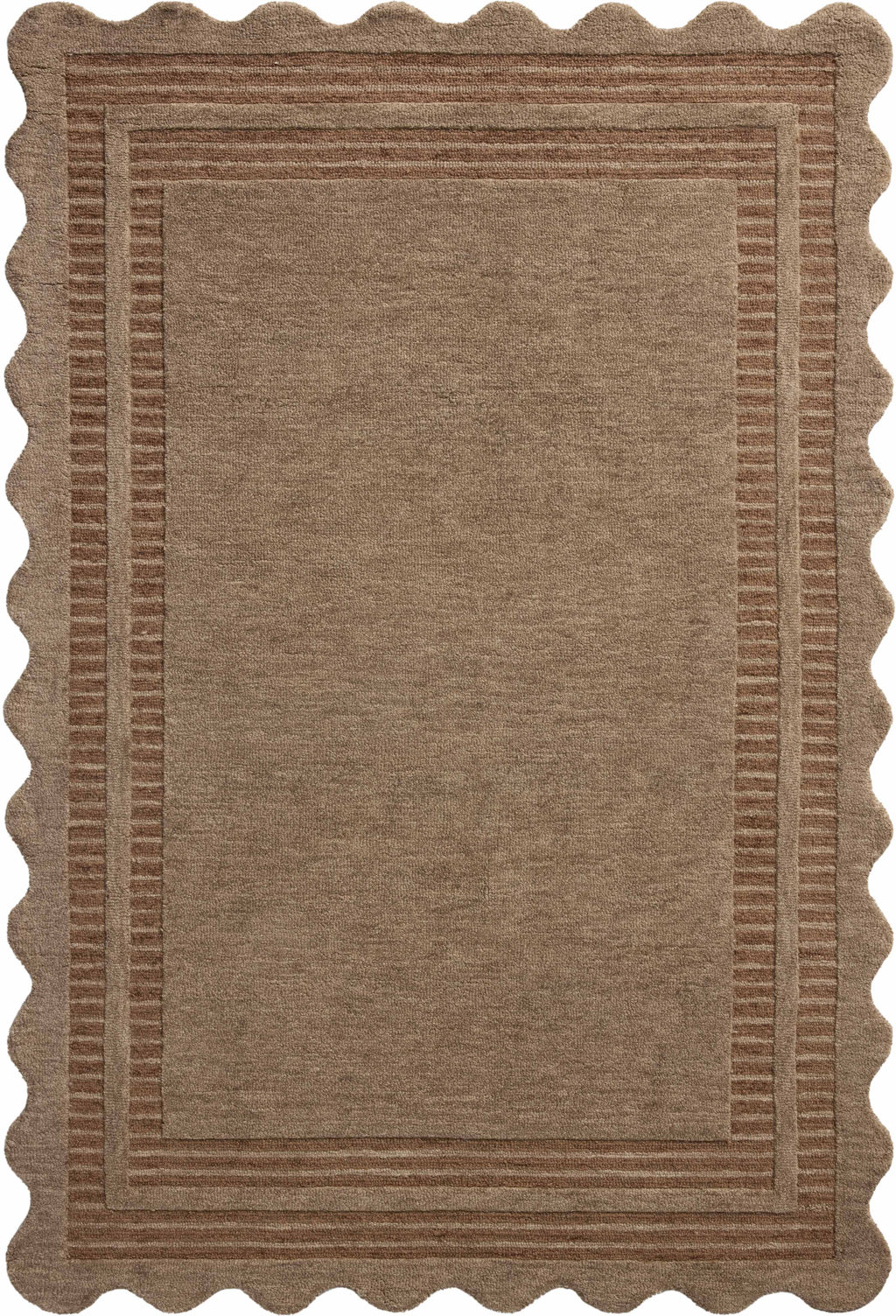 Chris Loves Julia x Loloi Scottie Mocha / Clay 2'-0" x 5'-0" Accent Rug Brown Accent Hand-Tufted Wool