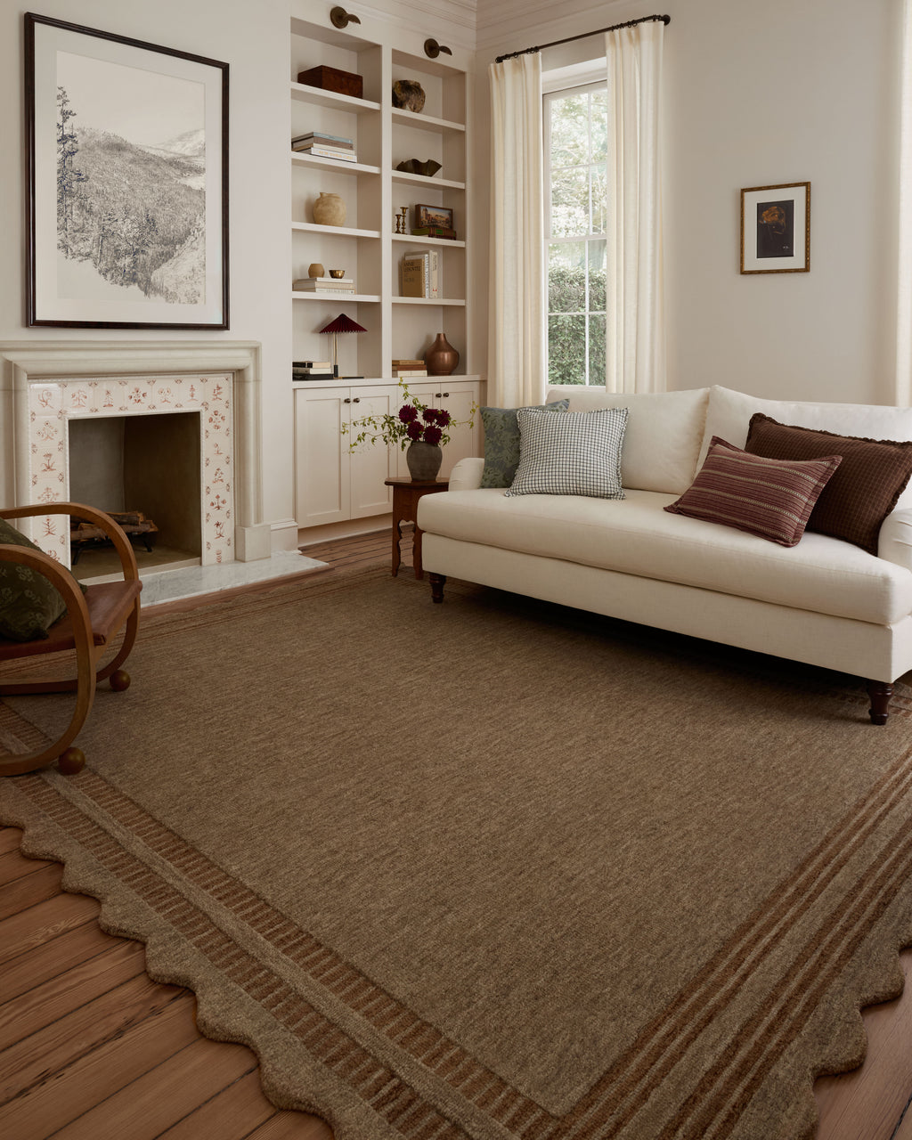 Chris Loves Julia x Loloi Scottie Mocha / Clay 2'-0" x 5'-0" Accent Rug Brown Accent Hand-Tufted Wool