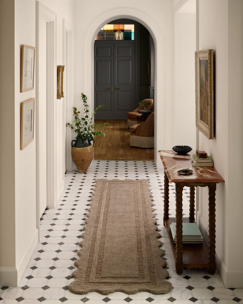 Chris Loves Julia x Loloi Scottie Mocha / Clay 2'-0" x 5'-0" Accent Rug Brown Accent Hand-Tufted Wool