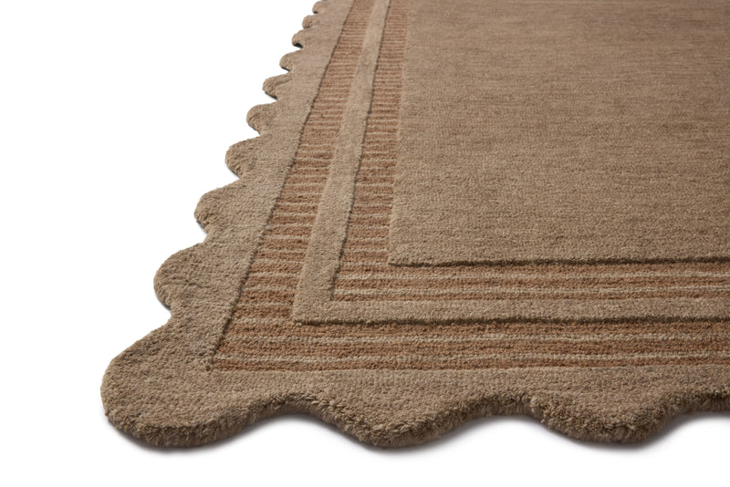 Chris Loves Julia x Loloi Scottie Mocha / Clay 2'-0" x 5'-0" Accent Rug Brown Accent Hand-Tufted Wool