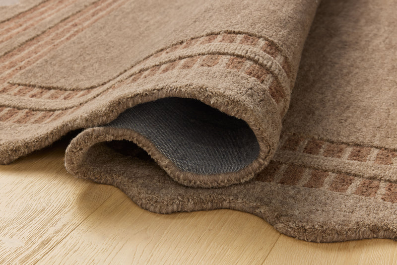 Chris Loves Julia x Loloi Scottie Mocha / Clay 2'-0" x 5'-0" Accent Rug Brown Accent Hand-Tufted Wool