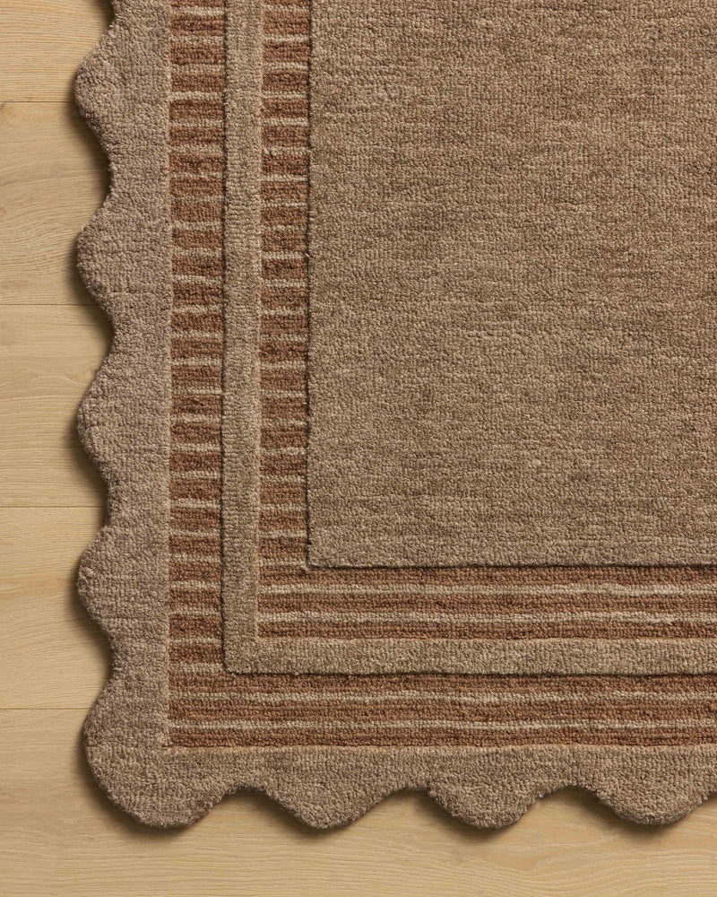 Chris Loves Julia x Loloi Scottie Mocha / Clay 2'-0" x 5'-0" Accent Rug Brown Accent Hand-Tufted Wool