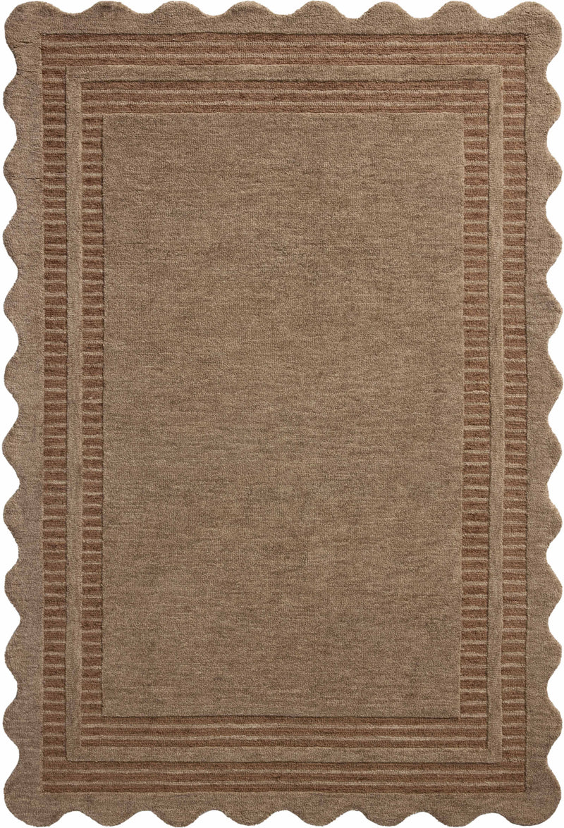 Chris Loves Julia x Loloi Scottie Mocha / Clay 2'-0" x 5'-0" Accent Rug Brown Accent Hand-Tufted Wool