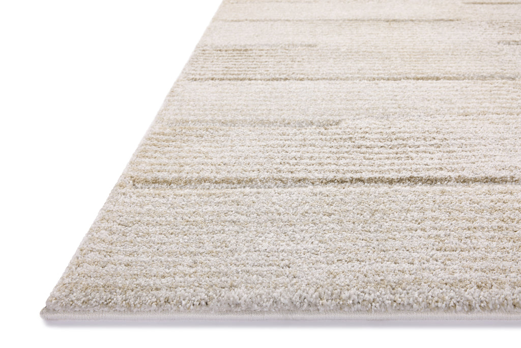 Loloi Silas Fog / Natural 2'-7" x 4' Accent Rug Beige Accent Power-Loomed Polypropylene