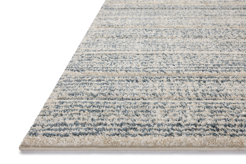 Loloi Silas Oatmeal / Blue 2'-7" x 4' Accent Rug Beige Accent Power-Loomed Polypropylene