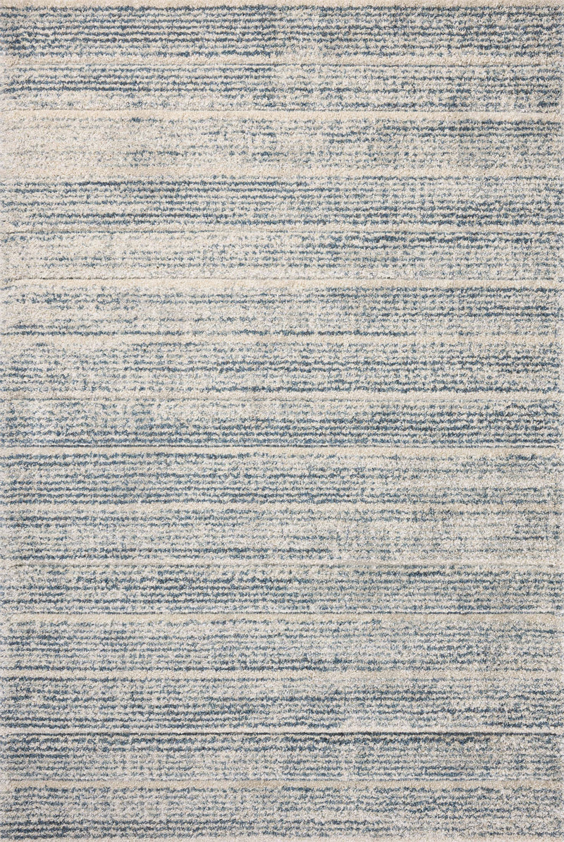 Loloi Silas Oatmeal / Blue 2'-7" x 4' Accent Rug Beige Accent Power-Loomed Polypropylene