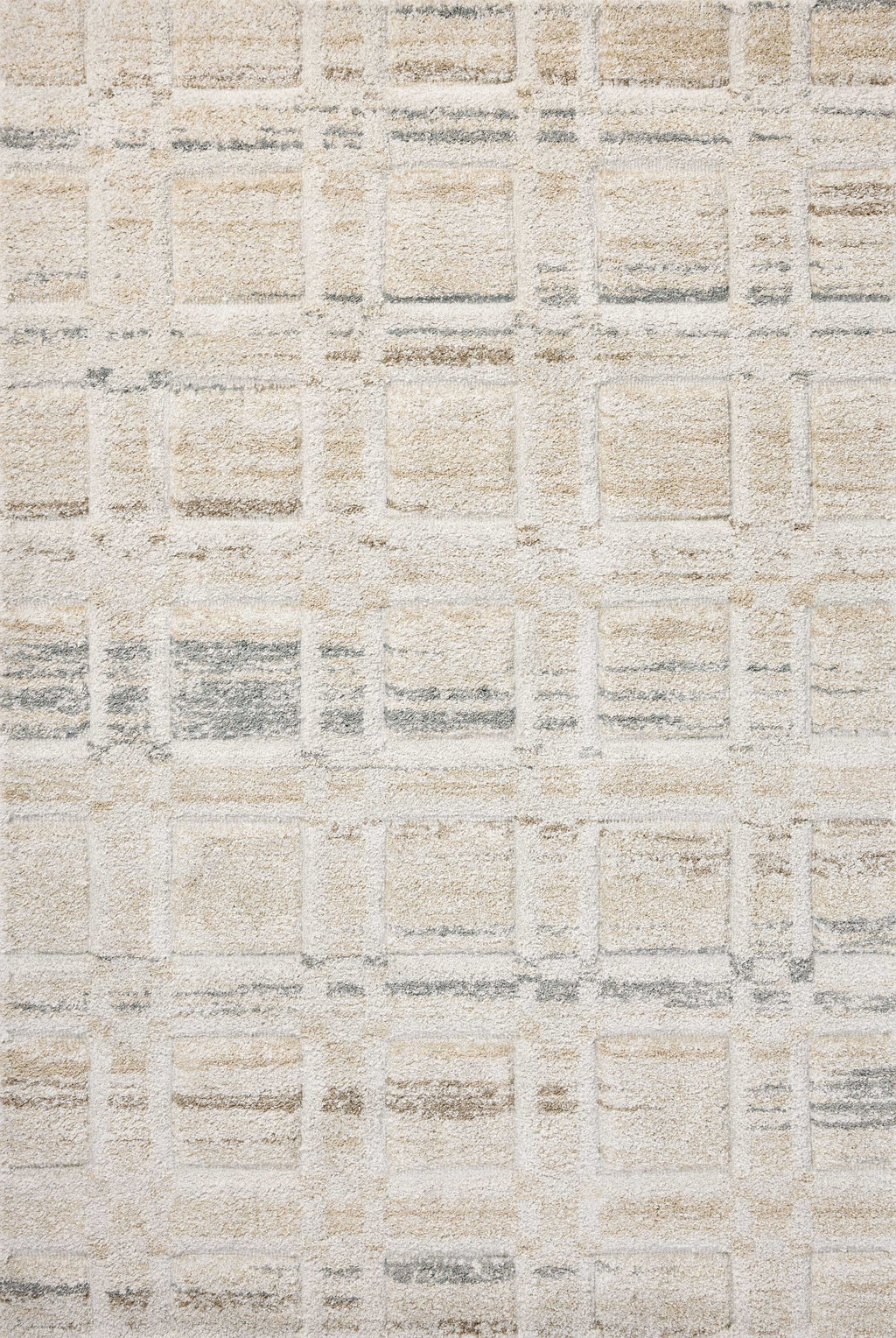 Loloi Silas Bone / Multi 2'-7" x 4' Accent Rug Beige Accent Power-Loomed Polypropylene