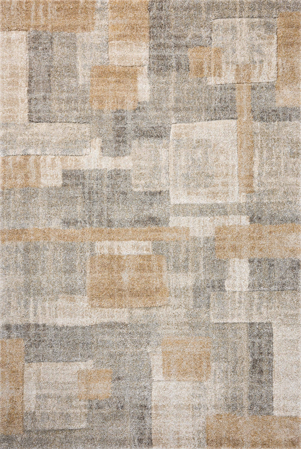 Loloi Silas Stone / Wheat 2'-7" x 4' Accent Rug Gray Accent Power-Loomed Polypropylene