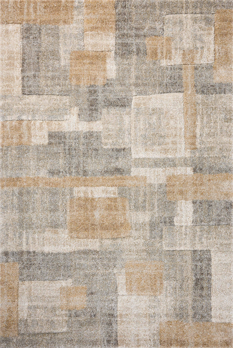 Loloi Silas Stone / Wheat 2'-7" x 4' Accent Rug Gray Accent Power-Loomed Polypropylene
