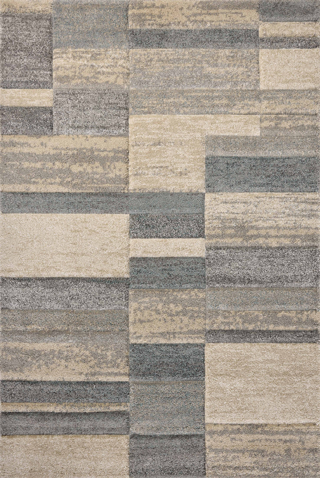 Loloi Silas Slate / Sand 2'-7" x 4' Accent Rug Gray Accent Power-Loomed Polypropylene