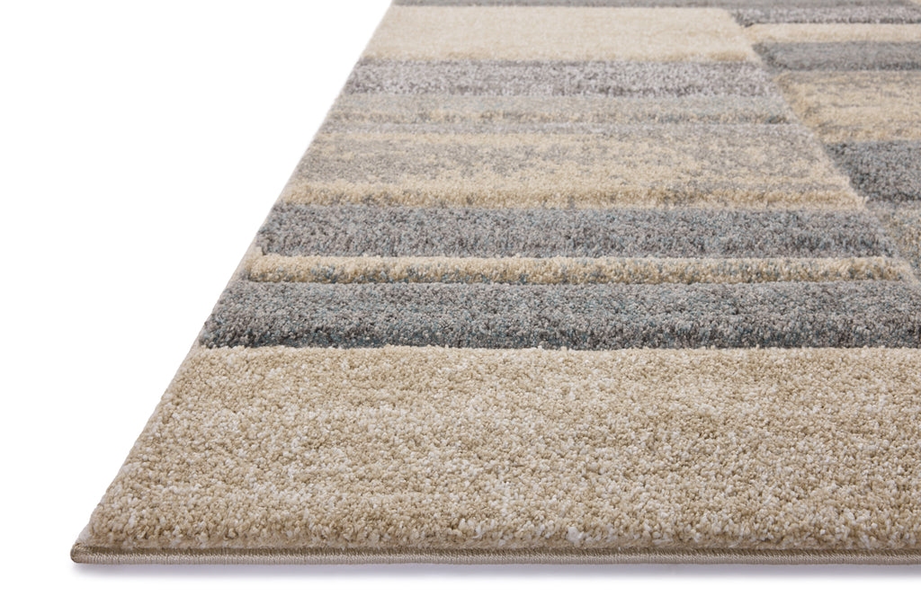 Loloi Silas Slate / Sand 2'-7" x 4' Accent Rug Gray Accent Power-Loomed Polypropylene
