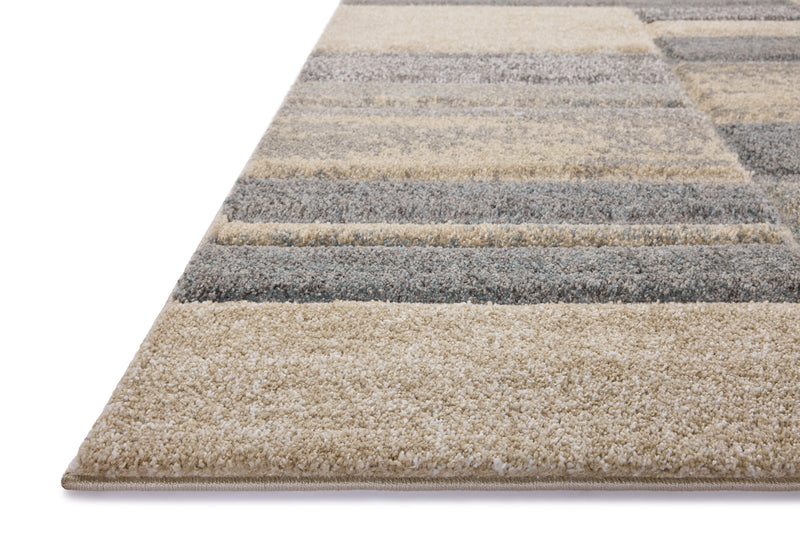 Loloi Silas Slate / Sand 2'-7" x 4' Accent Rug Gray Accent Power-Loomed Polypropylene