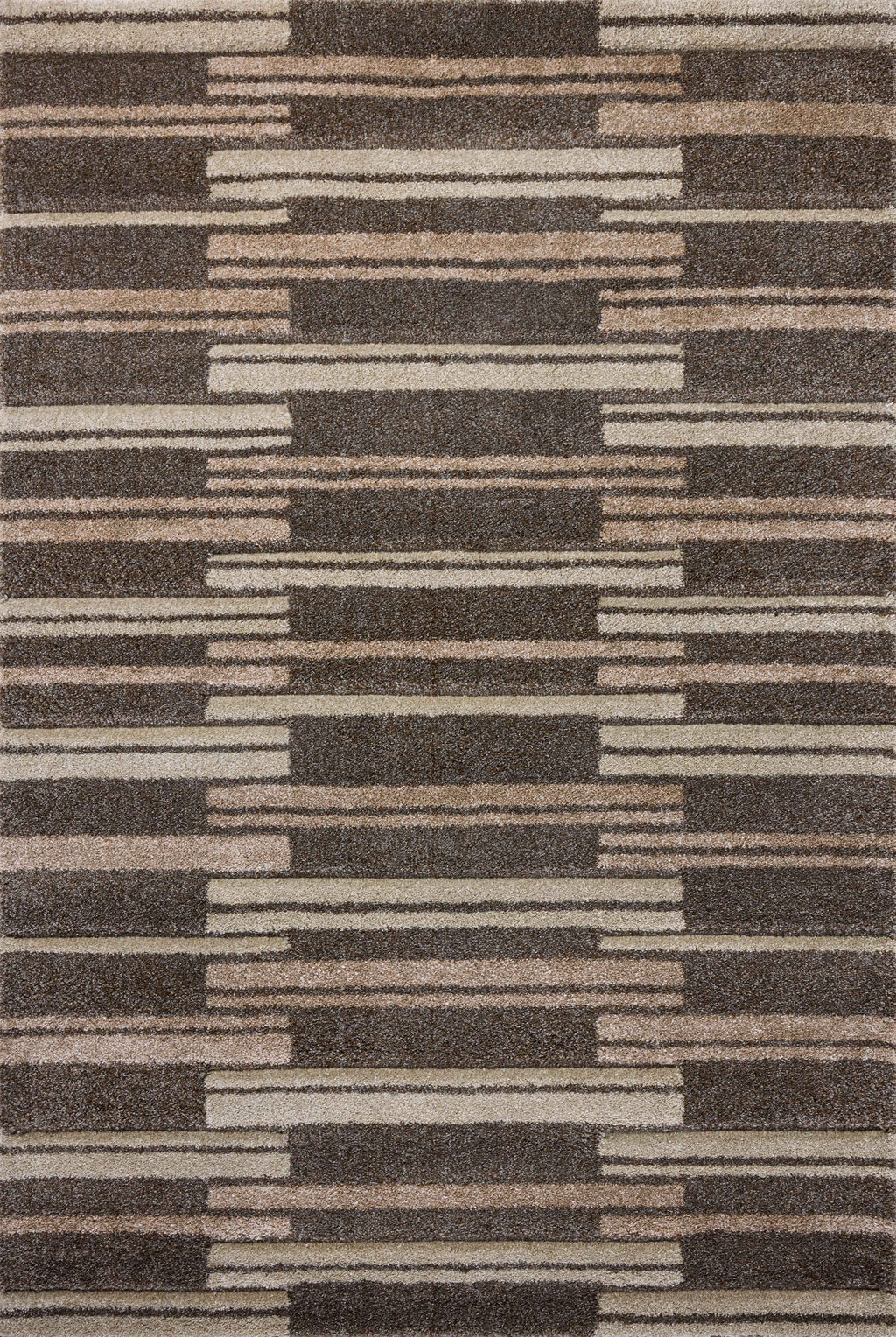 Loloi Silas Mocha / Champagne 2'-7" x 4' Accent Rug Brown Accent Power-Loomed Polypropylene