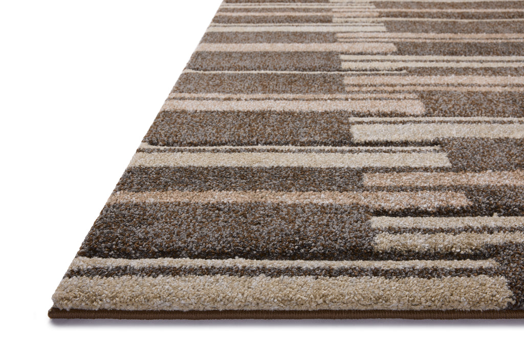 Loloi Silas Mocha / Champagne 2'-7" x 4' Accent Rug Brown Accent Power-Loomed Polypropylene