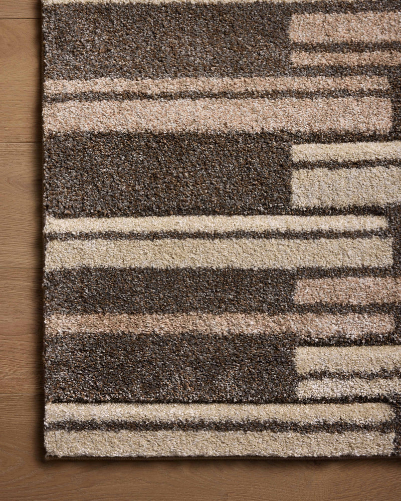 Loloi Silas Mocha / Champagne 2'-7" x 4' Accent Rug Brown Accent Power-Loomed Polypropylene